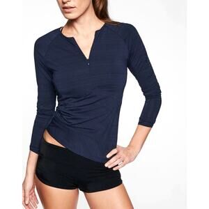 Athleta Pacifica Half Zip Long Sleeve Top Navy Size XS